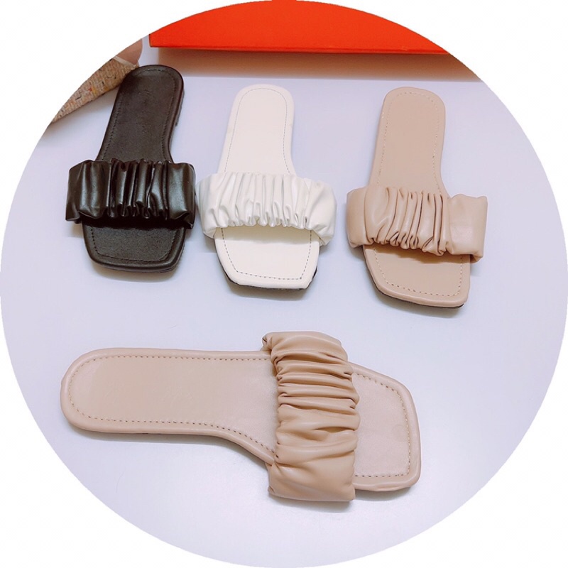 Dép bệt nữ quai nhún ngang da lì sale giá gốc