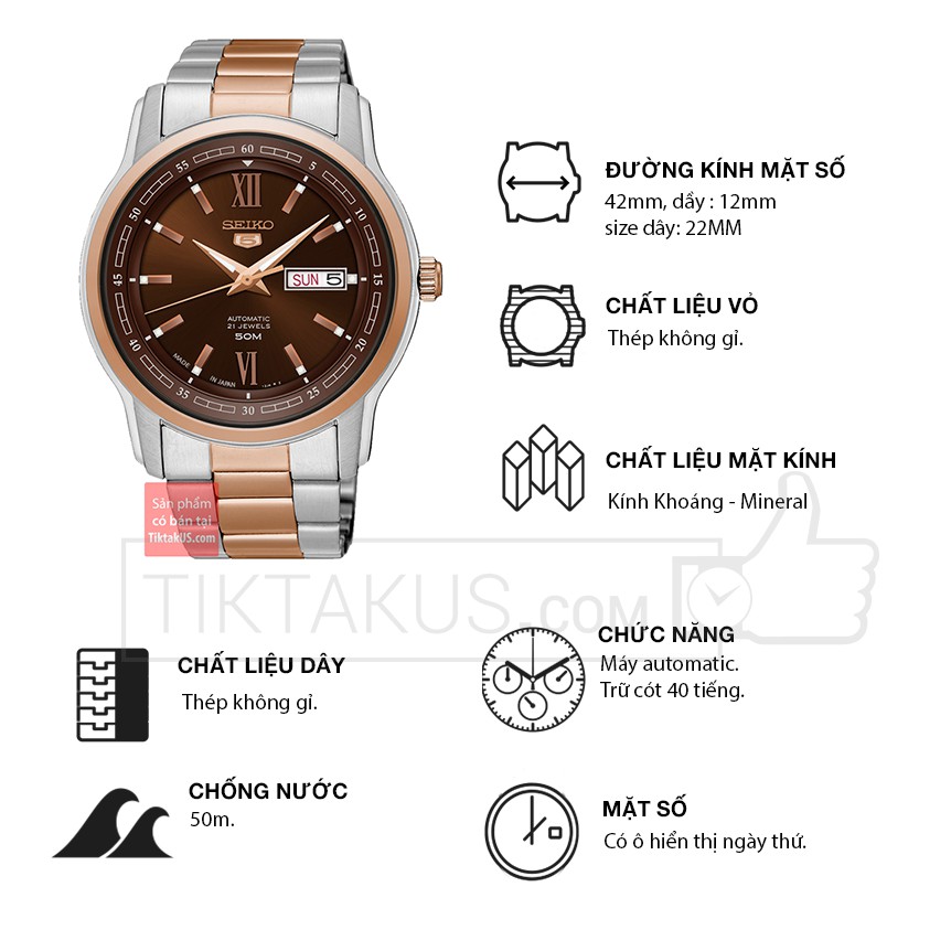 Đồng hồ nam Seiko 5 SNKP18J1 - Made in Japan