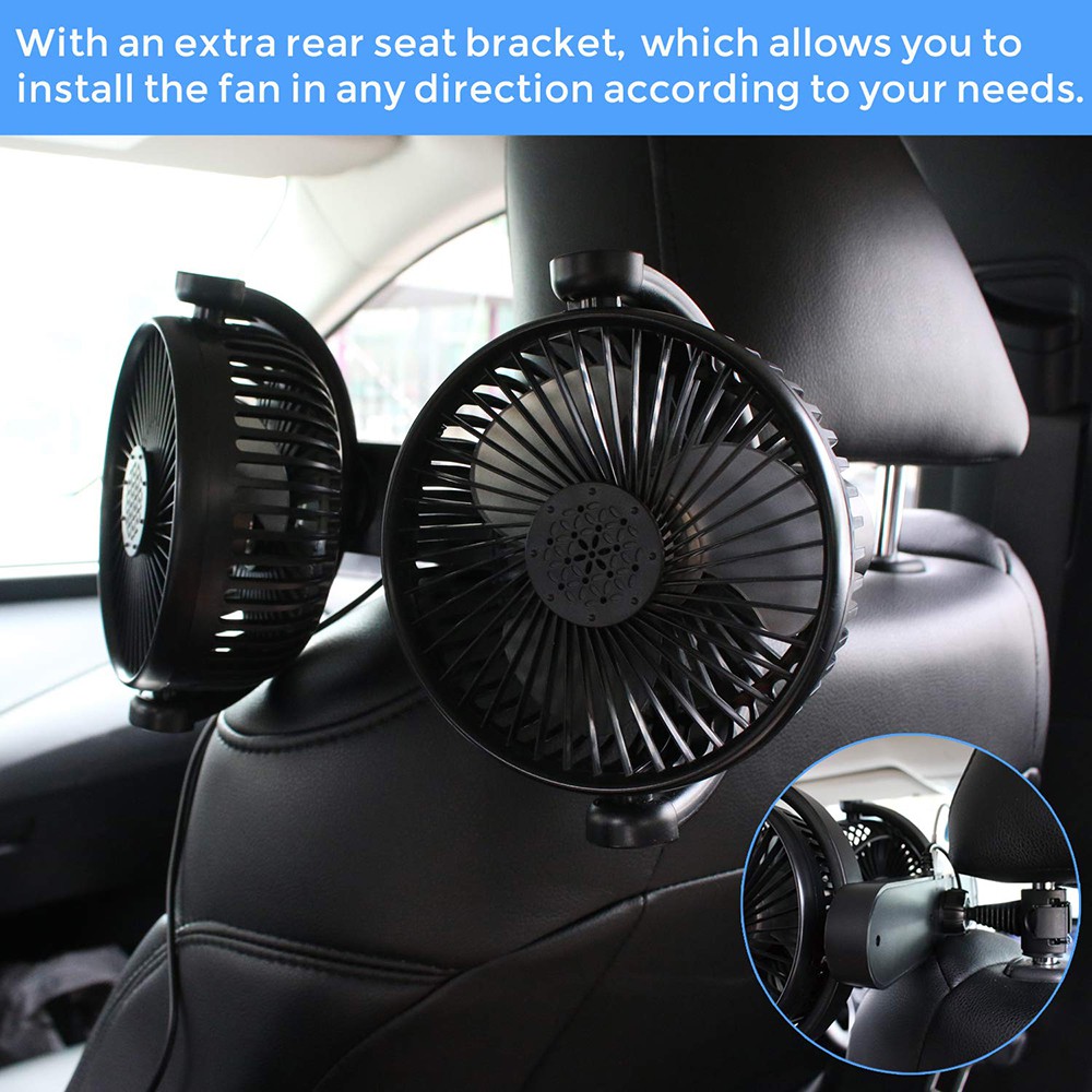 Quạt Làm Mát Hai Đầu Xoay 360 Độ 12V / 24v Tùy Chỉnh Âm Thanh Cho Xe Hơi