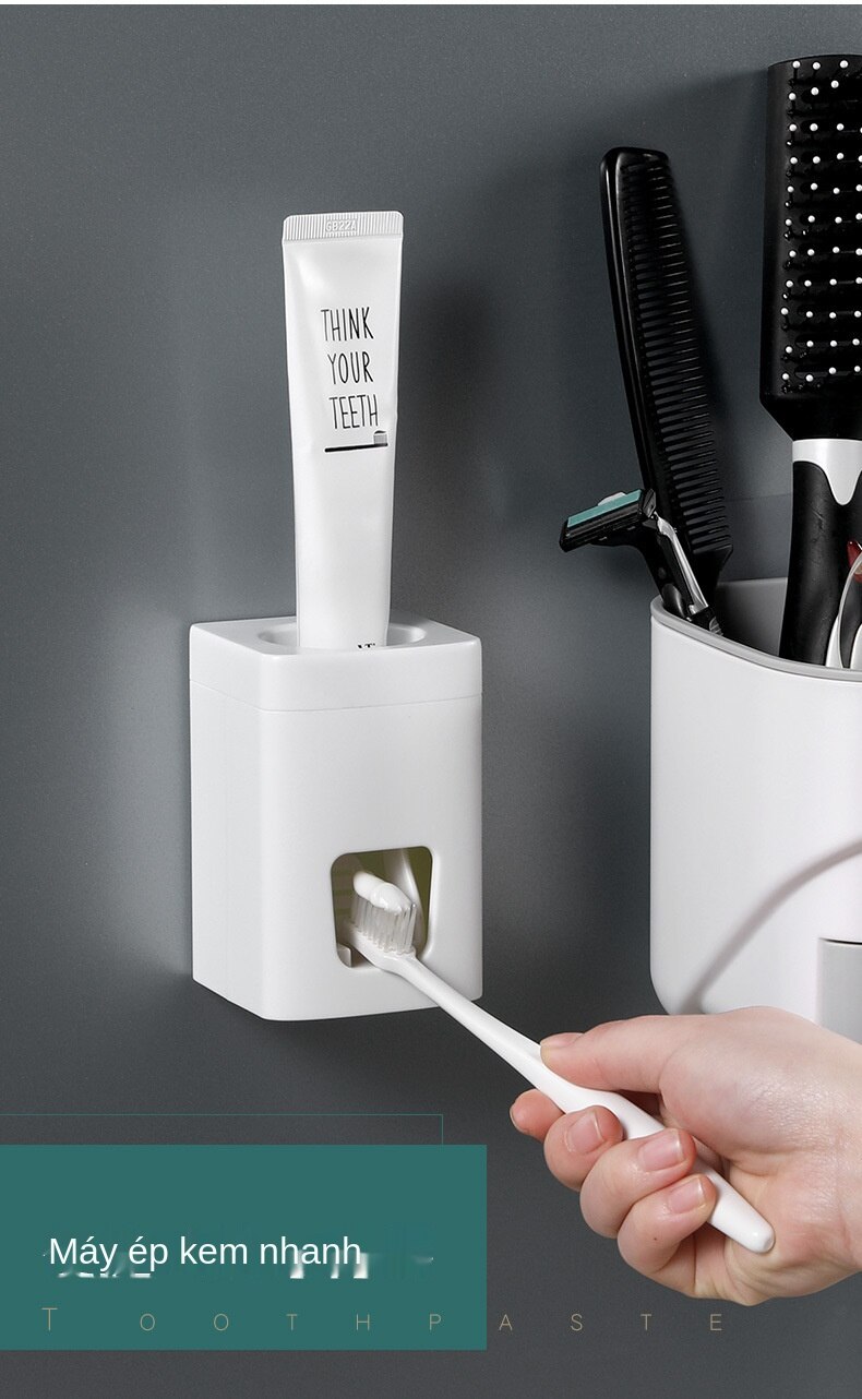 Giá Treo Bàn Chải Đánh Răng Cốc Nước Súc Miệng Hút Tường Miễn Đóng Đinh Hộp Đựng Bàn Chải Đánh Răng | BigBuy360 - bigbuy360.vn