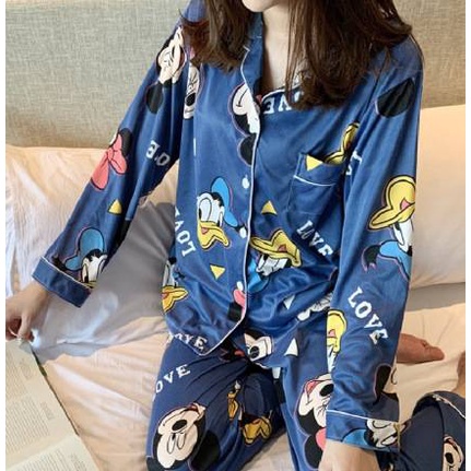 Bộ đồ ngủ dài tay plus size cho nữ