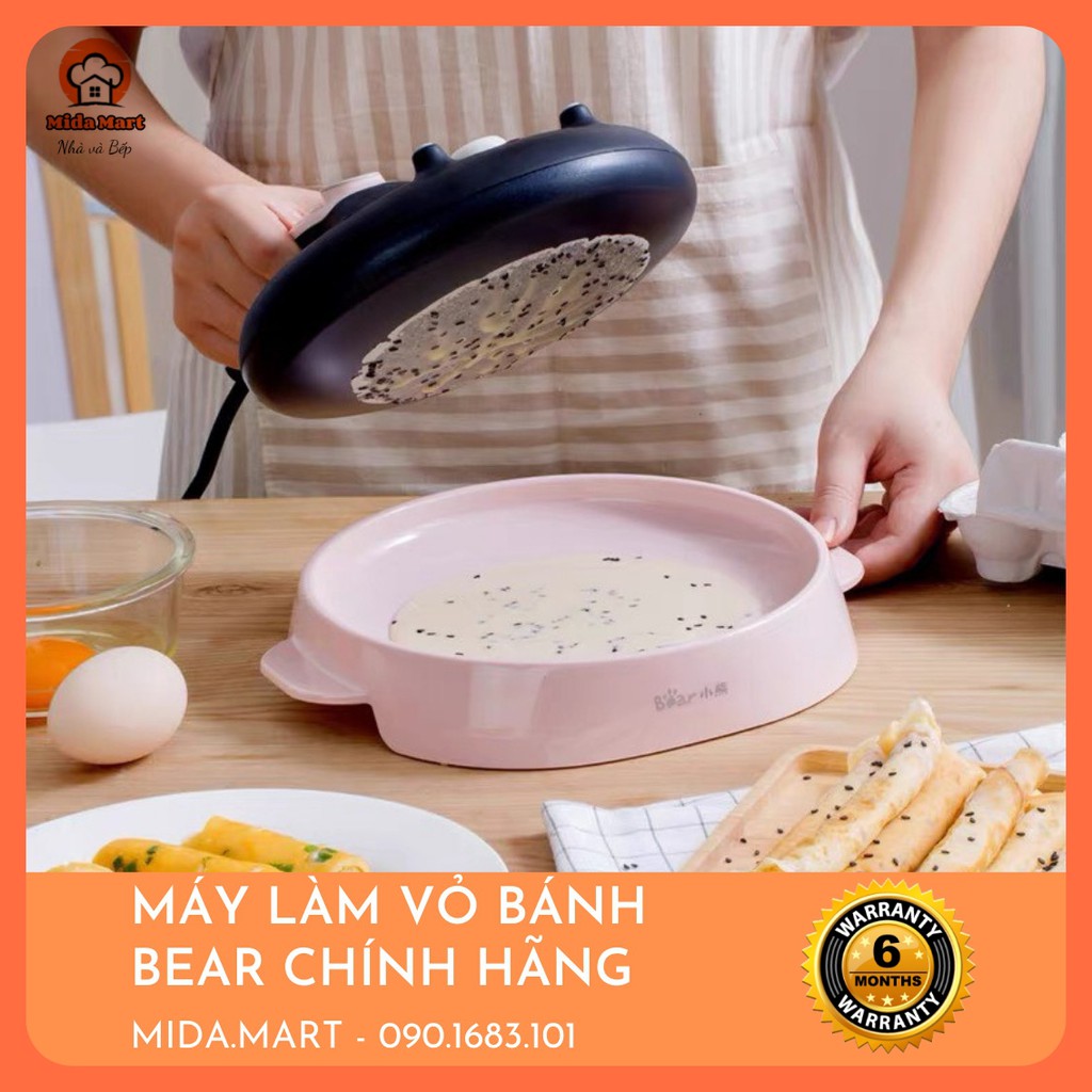 🔥 MÁY LÀM BÁNH CREPE NGHÌN LỚP / VỎ BÁNH / BÁNH CUỐN CHÍNH HÃNG BEAR DBC-C06E1  🔥💥🎉
