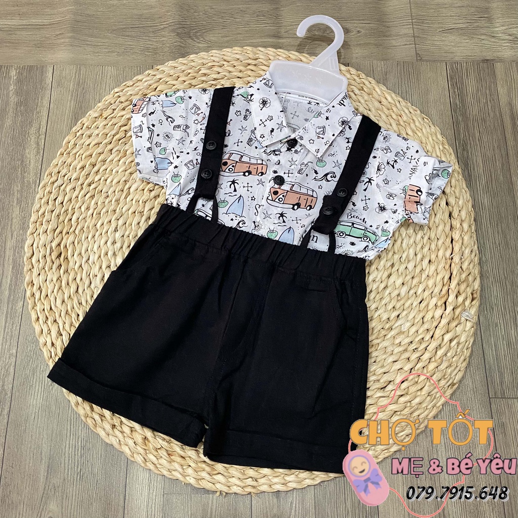Set Áo Sơ Mi + Quần Yếm Công Tử Cho Bé Trai