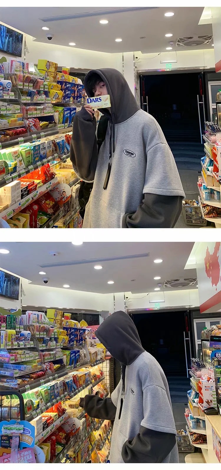 Áo hoodie tròng đầu dáng rộng thời trang mùa thu dành cho nam giới | BigBuy360 - bigbuy360.vn