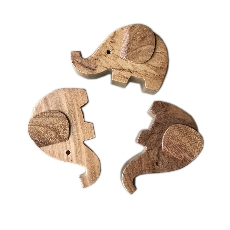 Giá đỡ điện thoại sáng tạo hình con voi/ con cá heo tích hợp chặn giấy bằng gỗ - Wooden Studio