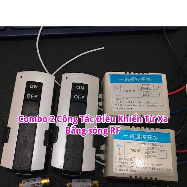 Combô 2 Công Tắc Điều Khiển Từ Xa Bằng Sóng RF
