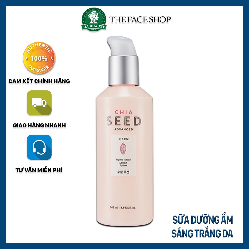 Sữa dưỡng ẩm sáng mịn da trắng da phục hồi da hư tổn The Face Shop Chia Seed Advanced Hydro Lotion 145ml