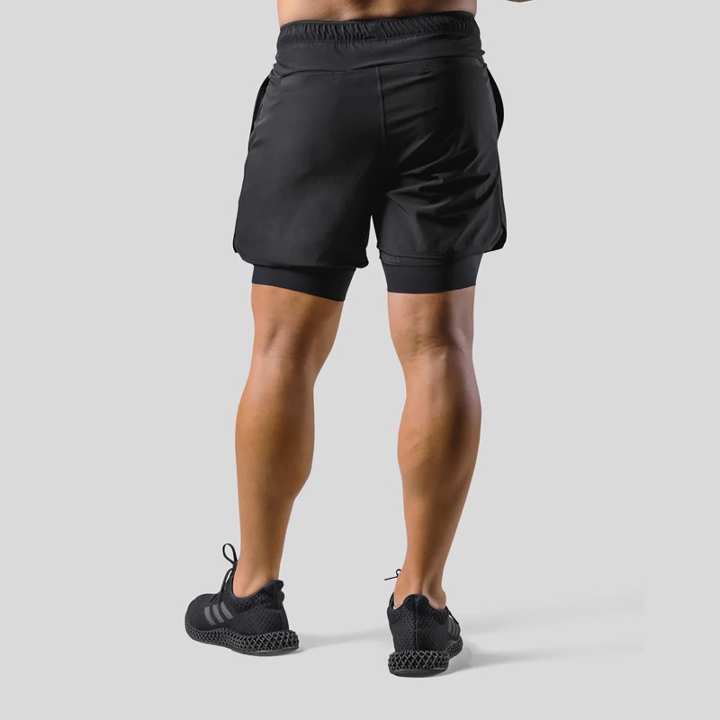 Quần Short Thể Thao Hai Lớp Chất Liệu Co Giãn Nhanh Khô Thời Trang Mùa Hè Cho Nam Giới Có Size M-3XL
