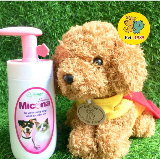 Sữa Tắm Nang Lông Viêm Da Nấm Da Cho Chó Mèo Micona Vemedim 200ml Pet-1989