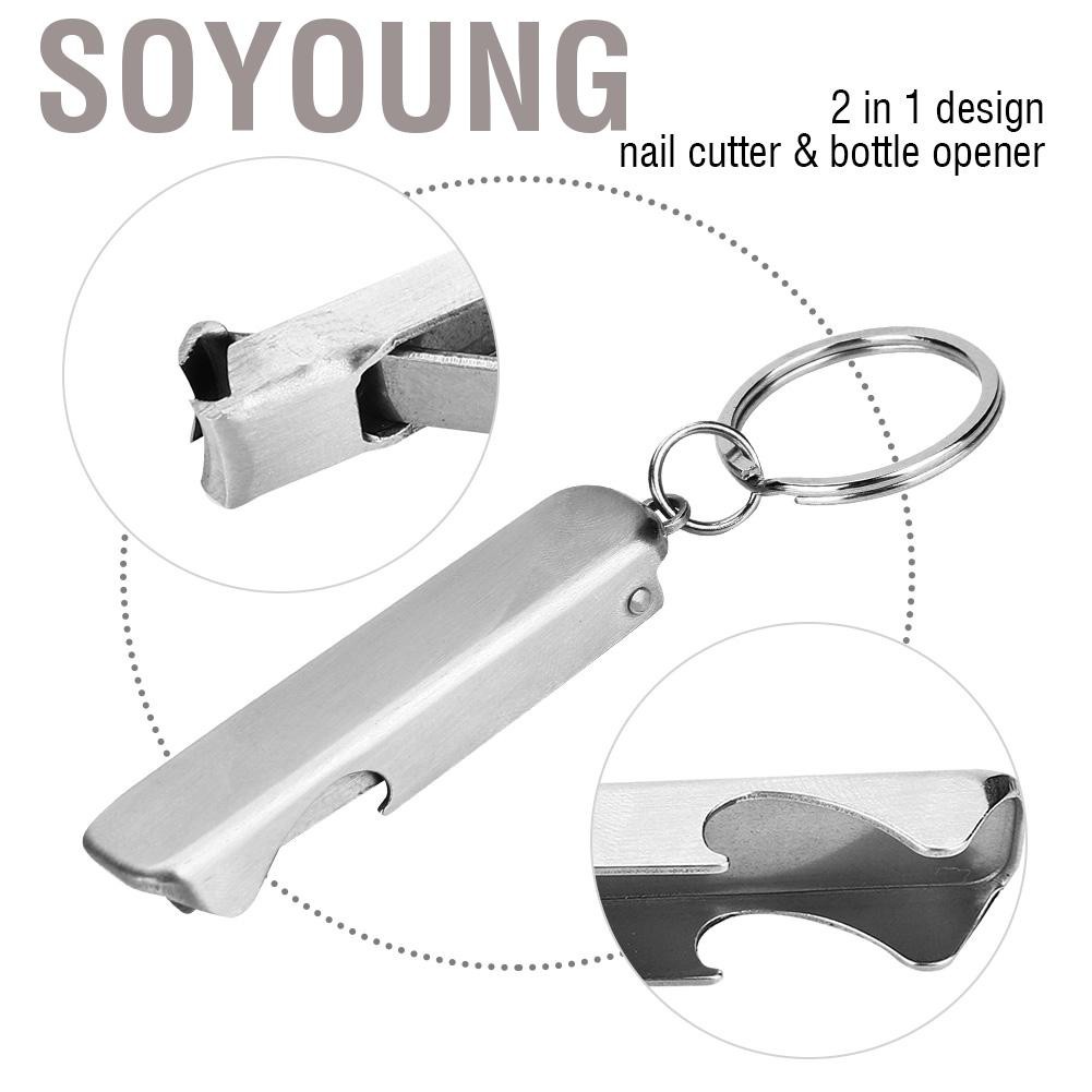 Dụng Cụ Cắt Móng Tay 2 Trong 1 Đa Năng Bằng Thép Không Gỉ