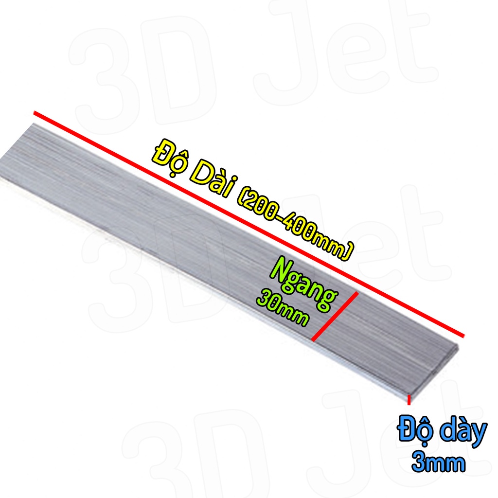 Thanh Nhôm cứng ngang 30mm dài 200-400mm dày 3mm, thanh la nhôm, nhôm tấm