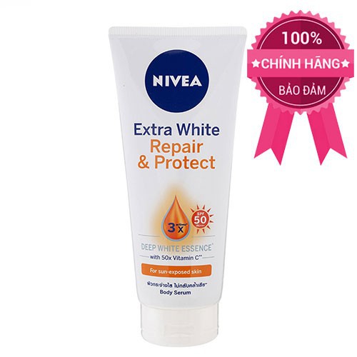 inh chất dưỡng thể dưỡng trắng NIVEA ban ngày giúp phục hồi &amp; chống nắng SPF50 (180ml)