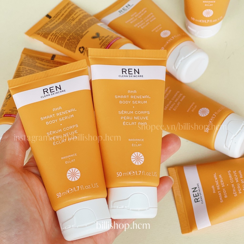 Tinh chất tẩy da chết tái tạo da cơ thể REN CLEAN SKINCARE AHA Smart Renewal Body Serum 50Ml | BigBuy360 - bigbuy360.vn