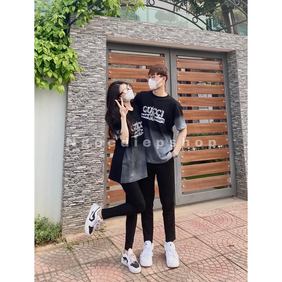 Áo thun Unisex Loang Guccii phông trơn nam nữ tay lỡ form rộng