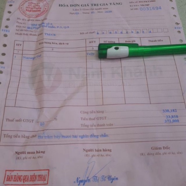 [Chính Hãng] Gel ngừa sẹo Mụn, Thâm sẹo do Mụn và Mụn ngừa diện rộng - Nacurgo Gel ( 20g)  Date mới