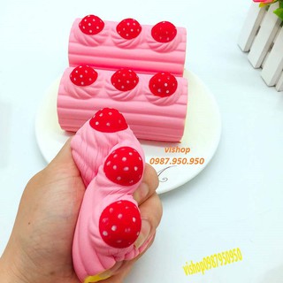SQUISHY BÁNH BÔNG LAN CUỘN 3 DÂU