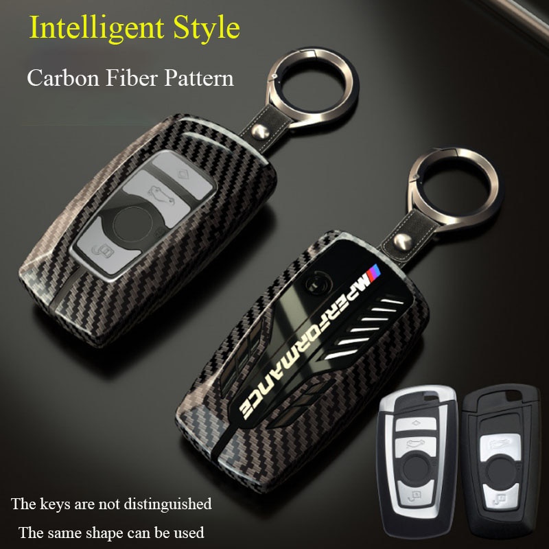 BMW 1 Bộ Vỏ Bọc Chìa Khóa Xe Hơi Bằng Hợp Kim Kẽm Phối Sợi Carbon Cho 1 2 3 5 Series E90 E60 F10 F30 X1 F48 X3 X5 F25
