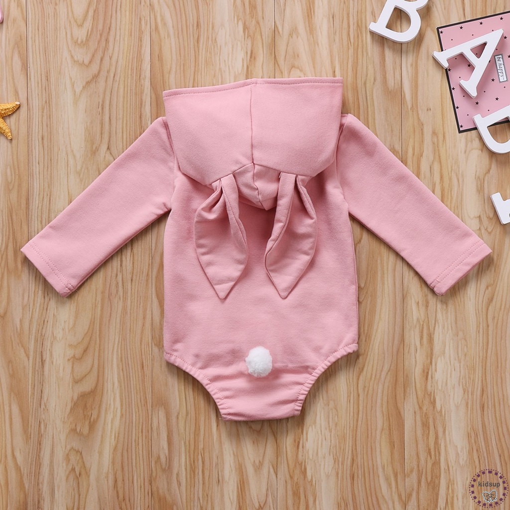 Bodysuit có mũ trùm đầu gắn tai thỏ dễ thương cho bé 2019