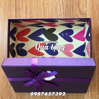 Hộp quà hình chữ nhật màu tím 3D