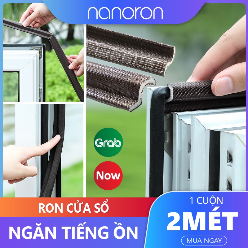 Chặn khe hở kính cường lực  Thanh nẹp ron cửa sổ màu nâu NANORON ngăn côn trùng chống bụi cách âm chống va đập