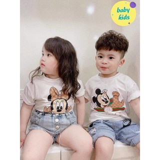 Áo phông cộc tay hè chất mát cho bé ảnh thật hoạ tiết Micky