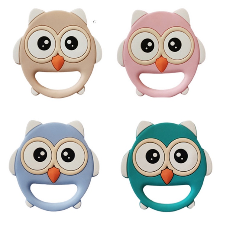 Wmmb Dụng Cụ Gặm Nướu Bằng Silicon Không BPA Hình Cú Hươu Cao Cổ Voi Hoạt Hình Cho Bé M