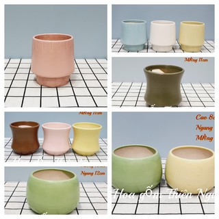 Chậu gốm sứ men mát trồng cây - chậu gốm Bát Tràng