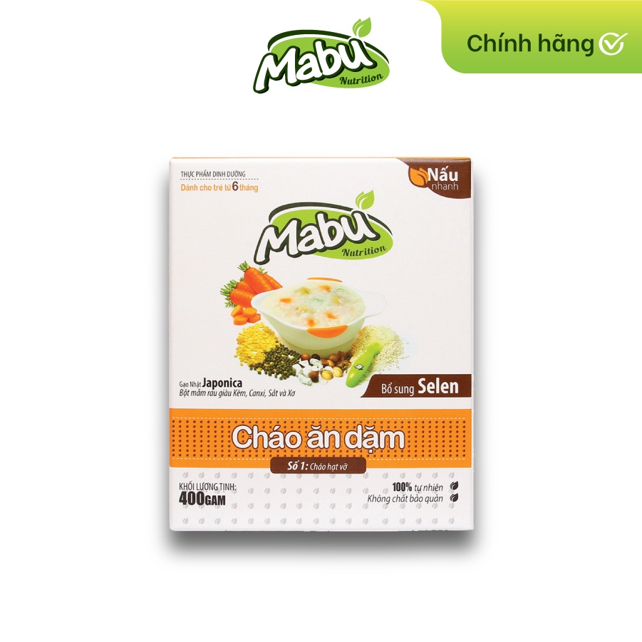 Cháo ăn Dặm Bột ăn Dặm Mabu 400g [Date 09/2023].....