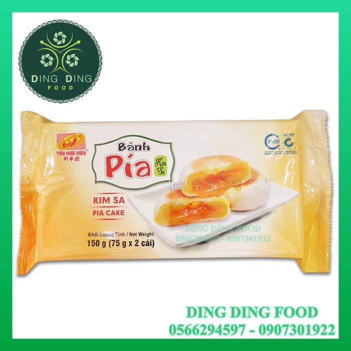 [ Combo 2 Bịch ] Bánh Pía Kim Sa Đậu Trứng 150g ( 1 Bịch 2 Cái Bánh To ) Tân Huê Viên - DING DING FOOD