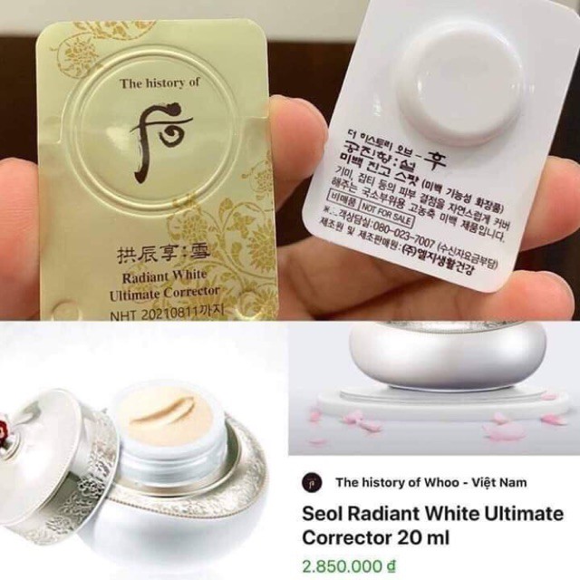 cao nám Whoo radiant white ultimate corrector mới