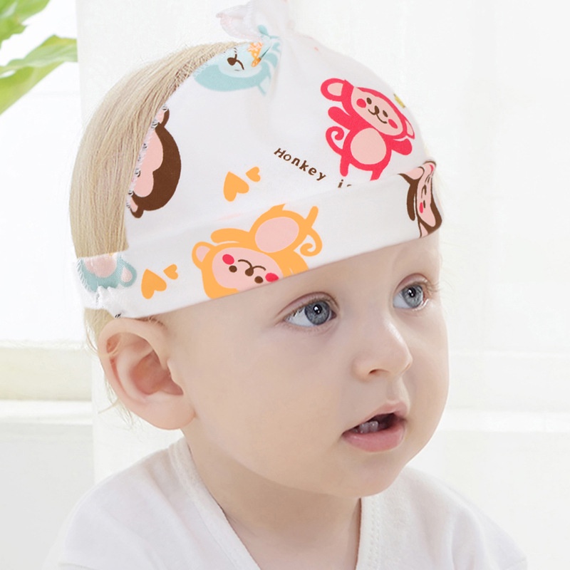 Mũ Cotton In Họa Tiết Xinh Xắn Thời Trang Xuân Hè Cho Bé 0-1 Tuổi