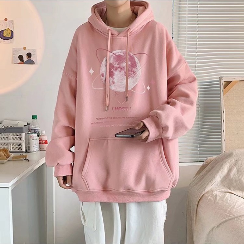 Áo hoodie dáng rộng in hình thời trang xuân thu 2021 thịnh hành mới cỡ M-5XL