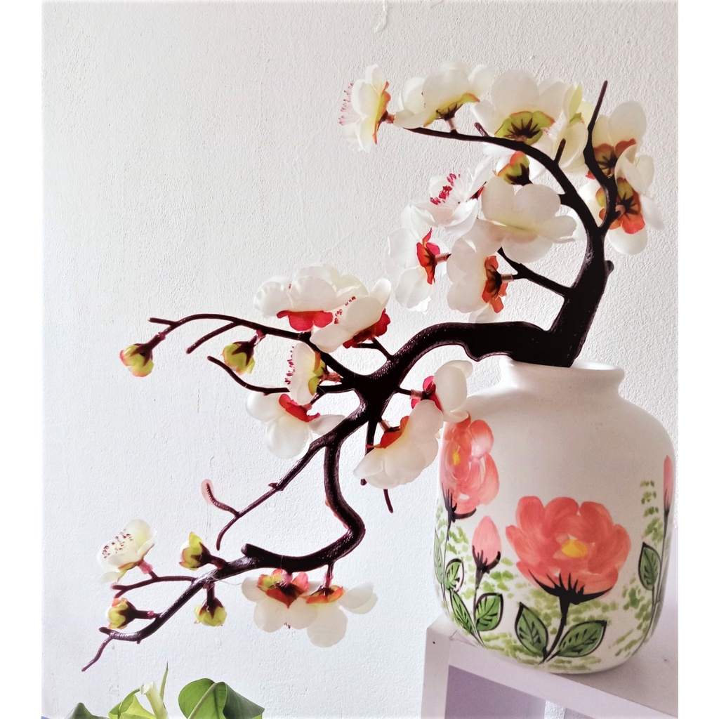 Lọ hoa decor, Bình hoa đào khoe săc,gốm sứ bát tràng cao cấp, trang trí nhà cửa, bàn làm việc,quà tặng nhân dịp