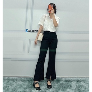 Quần tây ống loe xẻ gấu