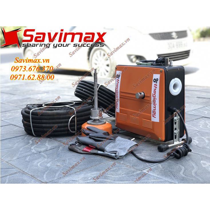 Máy thông tắc cống GQ150 công suất 900w tặng kèm 2 sợi dây cáp thông 20m