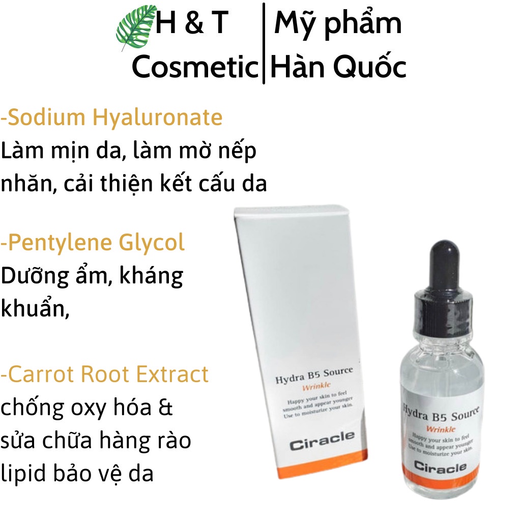 Serum cấp ẩm Hydra B5 Source CIRACLE tinh chất dưỡng da trắng sáng làm chậm quá trình lão hóa da 30ml