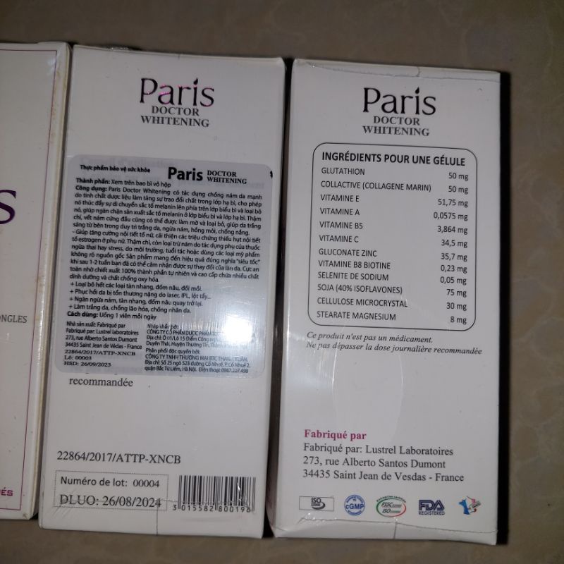 《date 2024》VIÊN UỐNG ngăn ngừa nám  PARIS DOCTOR WHITENING.
