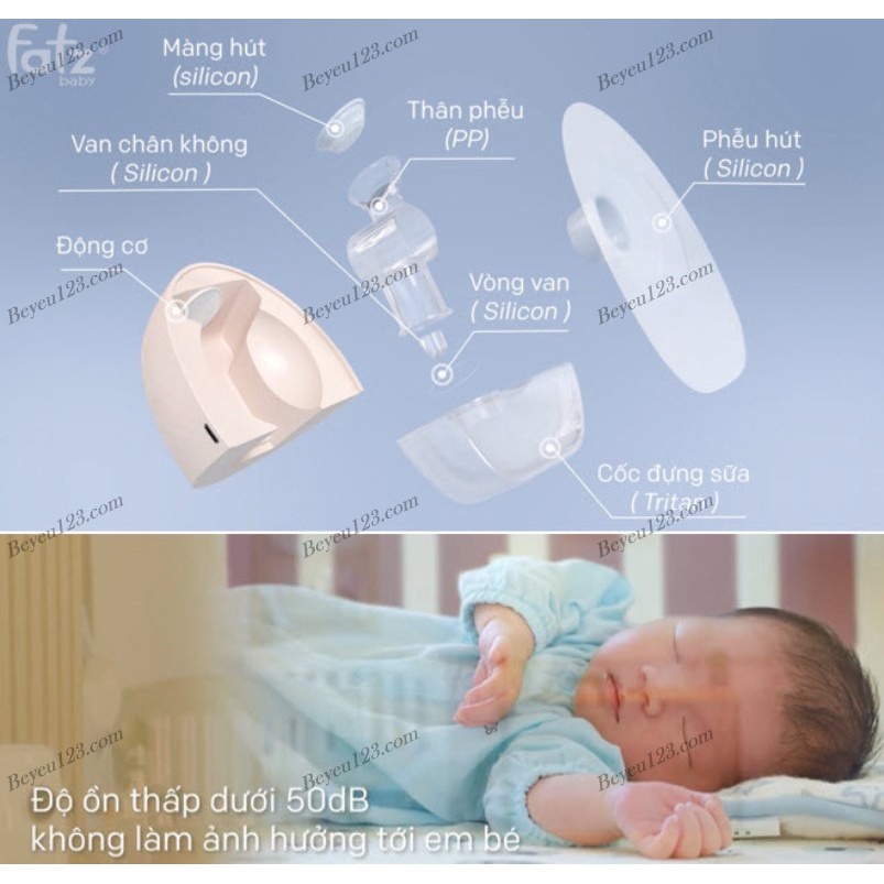 FREEMAX 4 - Máy hút sữa điện rảnh tay không dây có pin sạc Fatzbaby Fatz FB1276R