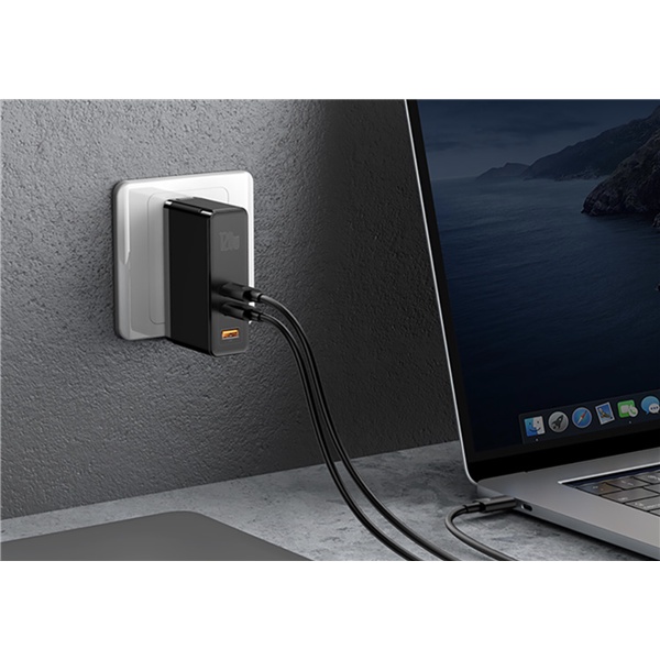 Bộ Sạc Siêu Nhanh Baseus GaN2 Pro 120W dùng cho Macbook / Samsung / Iphone / Tablet / Laptop  Kèm Cáp Sạc 100W