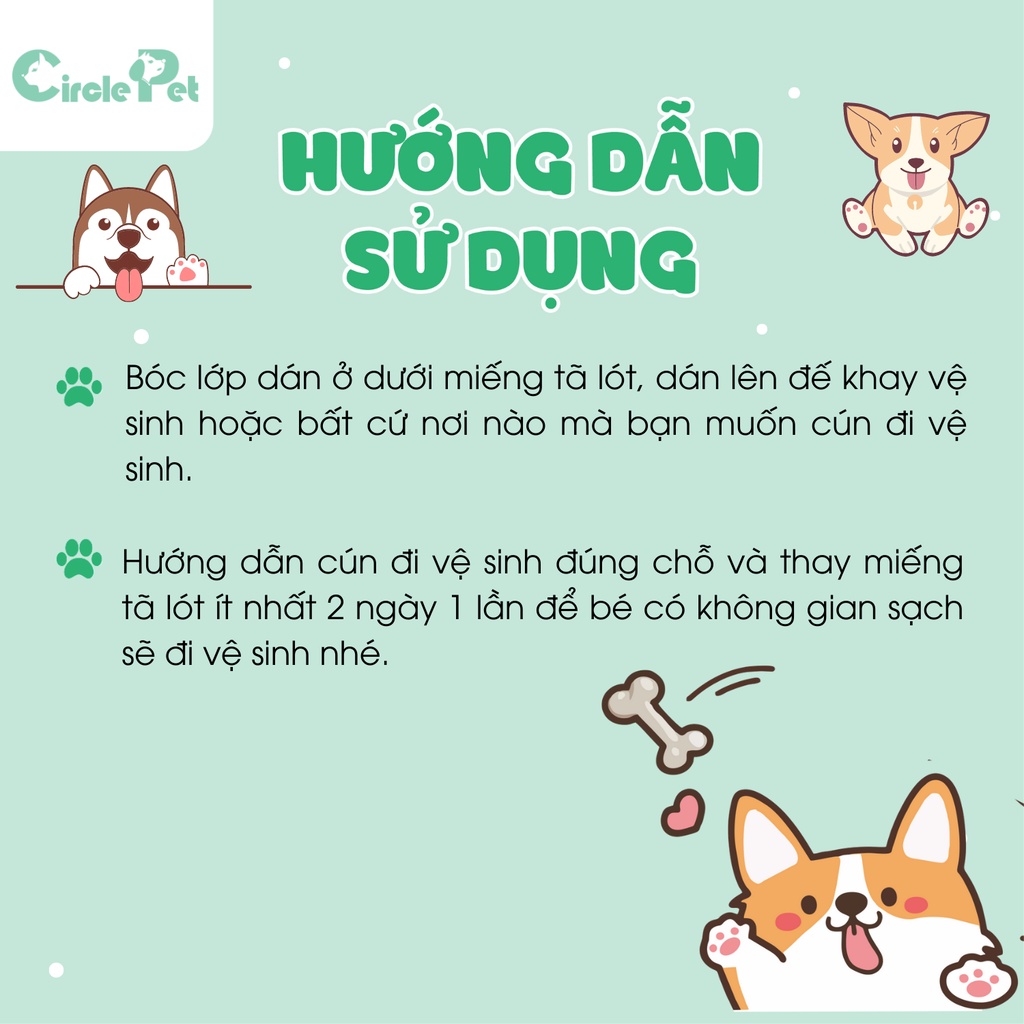 Tấm Tã Lót Vệ Sinh Cho Chó Có Chứa Than Hoạt Tính CHARCOAL BLUE - Circle Pet