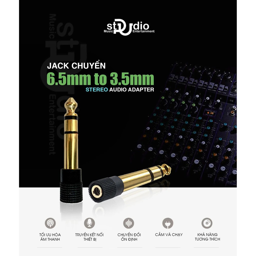 Jack 6ly to Jack 3.5mm Stereo cao cấp - cắm được tất cả tai nghe