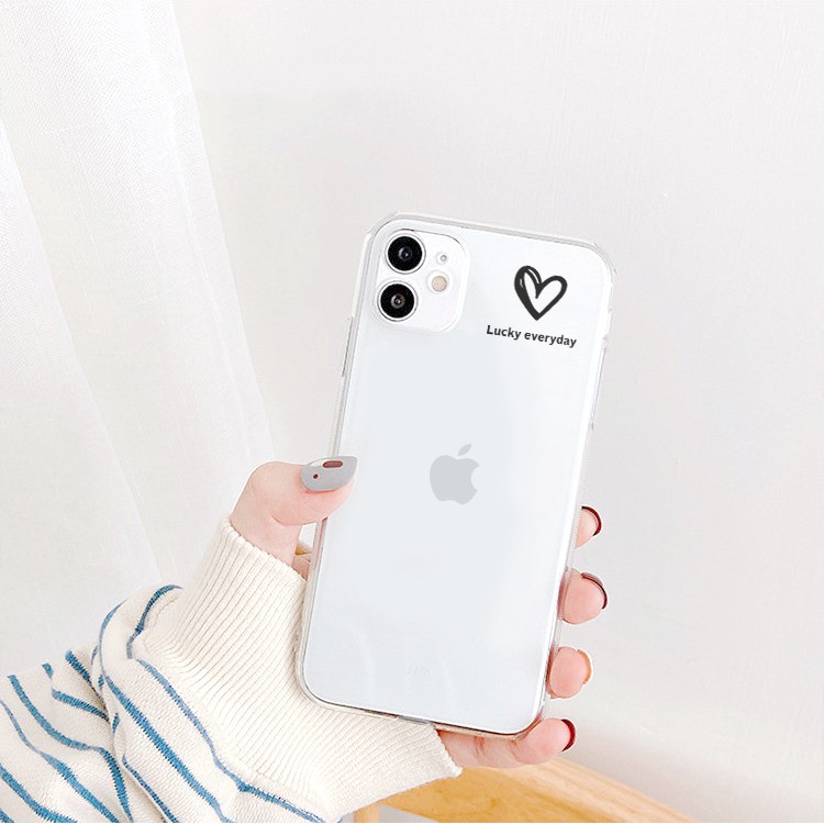 Ốp lưng iphone Tim tí hon viền trong chống ố 6/6plus/6s/6splus/7/7plus/8/8plus/x/xr/xs/11/12/13/pro/max/plus/promax | BigBuy360 - bigbuy360.vn