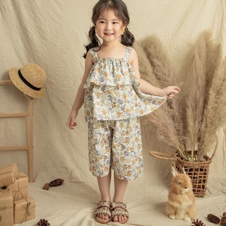 Bộ Quần Áo Cho Bé Gái Dáng 2 Dây, 2 Màu Xinh Xắn O.P kids