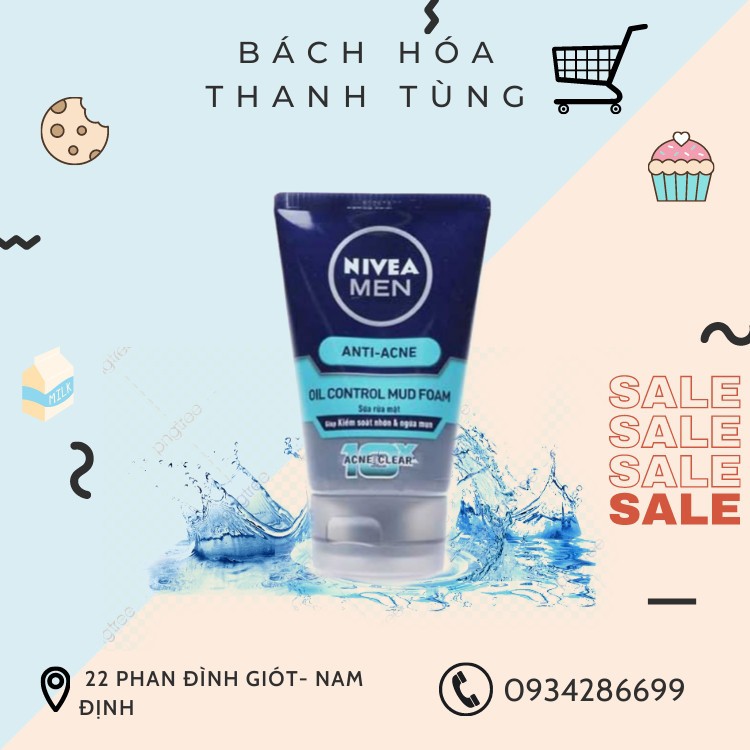 Sữa rửa mặt nam nivea da mụn