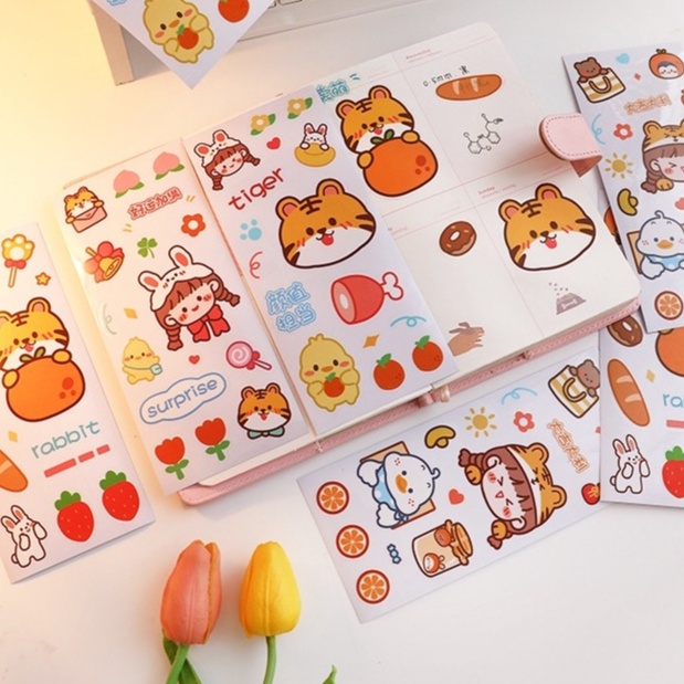 🍉Sticker Cute Cao Cấp Dán Cốc, Vở, Bình Nước, Hộp Bút 6*6cm Họa Tiết Hoạt Hình DUASHOP