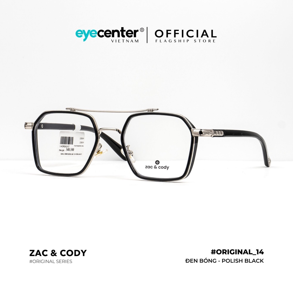 Gọng kính cận nam nữ B14-S chính hãng ZAC & CODY nhựa dẻo cao cấp nhập khẩu by Eye Center Vietnam