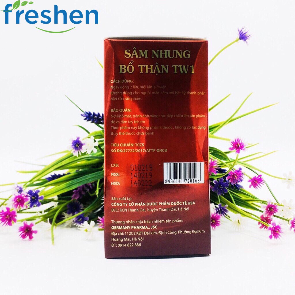 Sâm nhung bổ thận TW1 Bổ thận, tráng dương, mạnh gân cốt Lọ 30 viên