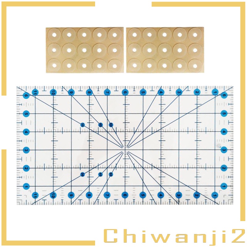 Thước Đo Hình Chữ Nhật Bằng Acrylic Trong Suốt 6.5x12in Chiwanji2