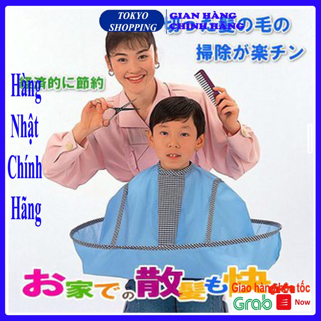Áo choàng cắt tóc có khay hứng Hàng Nhật Chính Hãng