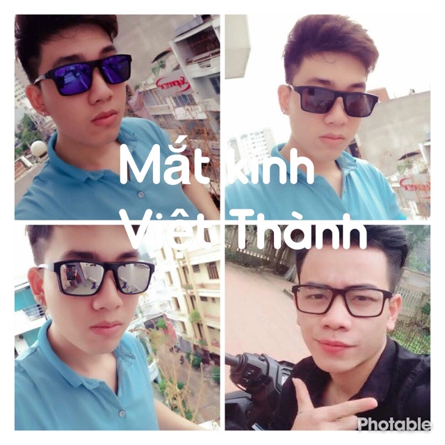 Kính 6 in 1 siêu bền dáng vuông lớn kính râm cận kính tháo tròng 5 in 1 258